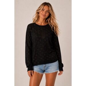 Papinelle Sheer Star Print Knit Sweater Quiet Luxury Indie Sleaze Parisian Boho